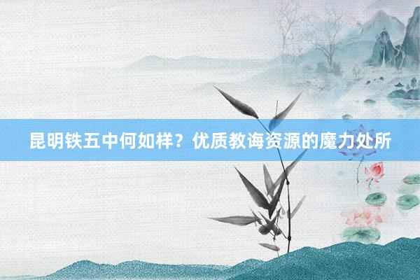 昆明铁五中何如样？优质教诲资源的魔力处所